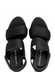 CALVIN KLEIN JEANS sandales sievietēm, Melna, Wedge sandal webbing