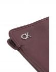CALVIN KLEIN cimdi sievietēm, Ķiršu/Bordo, Metal leather gloves