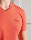 SUPERDRY vīriešu oranžs kokvilnas krekls COTTON CLASSIC V-NECK T-SHIRT
