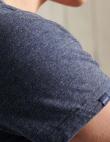 SUPERDRY vīriešu zils kokvilnas krekls COTTON CLASSIC V-NECK T-SHIRT