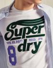 SUPERDRY vīriešu balts kokvilnas krekls COLLEGIATE GRAPHIC T-SHIRT