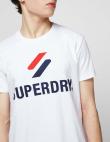 SUPERDRY vīriešu balts kokvilnas krekls ar uzrakstu SPORTSTYLE CLASSIC T-SHIRT