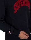 SUPERDRY vīriešu melns sporta džemperis ar uzrakstu SPORT TRUE VARSITY SWEATSHIRT