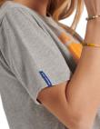 SUPERDRY sieviešu pelēks krekls ar uzrakstu WORKWEAR GRAPHIC T-SHIRT