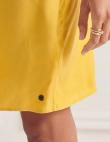SUPERDRY sieviešu dzeltena īsa kleita ar lencēm BASIC W TENCEL CAMI DRESS