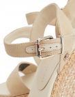 TOMMY HILFIGER sieviešu krēmīgas krāsas  sandales HIGH WEDGE SANDAL