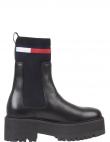 TOMMY JEANS sieviešu melni zābaki Padded flat boot