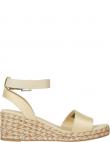 TOMMY HILFIGER sandales sievietēm, Krēmīga/Smilšu, Colorful wedge satin sandal