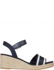 TOMMY HILFIGER sandales sievietēm, Zila, Webbing wedge sandal